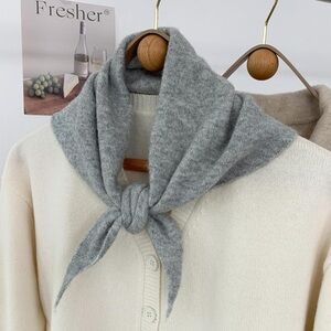 Wool blended grey and black Elegant triangle  Women's Scarf